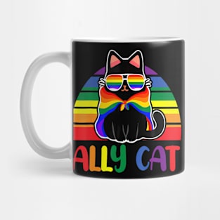 LGBT Ally Cat  Gay LGBTQ Flag Gay Pride Mug